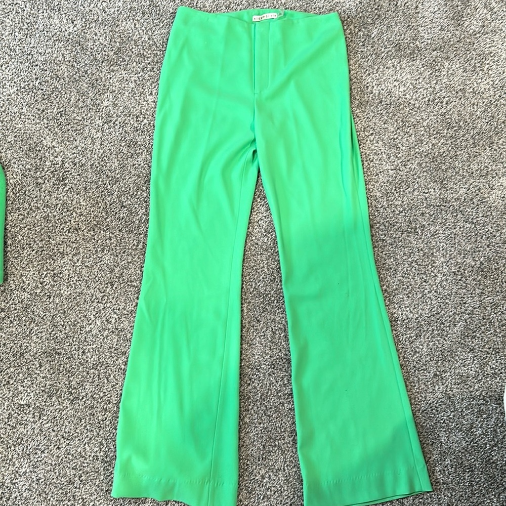 Alice & Olivia Green Pants (with zipper)
